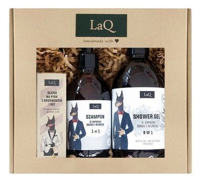 LaQ Zestaw Doberman Å»el 500 ml + Szampon 300 ml + Olej 30 ml