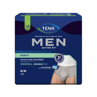 TENA Men Active Fit Pants Normal Inkontinenzpants Gr. S/M | Packung (12 Stück)