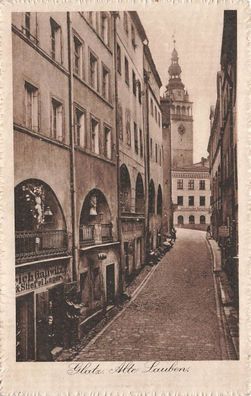 Alte Lauben Schuh Stiefel Geschäft in Glatz Schlesien Postkarte AK