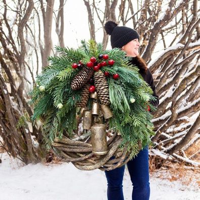 Weihnachten Tür hängend Wanddekoration Glocken Kranz