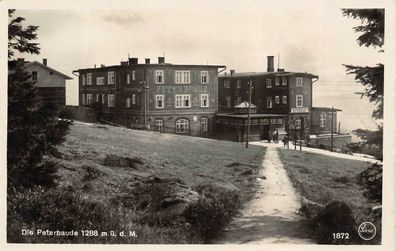 Die Peterbaude Riesengebirge 128 m ü. d. M. Postkarte AK