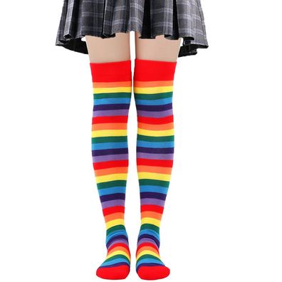 Gestreifte Mädchen-Halloween-Weihnachts-Cosplay-Socken