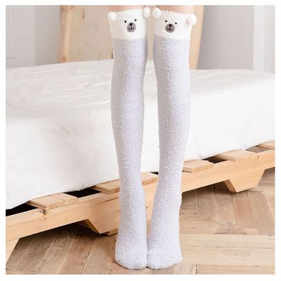 Weihnachtliches Paar Puffy Overknee-Socken für Damen und Mädchen