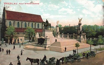 Kaiser-Wilhelm-Denkmal in Breslau Schlesien Postkarte AK 1913