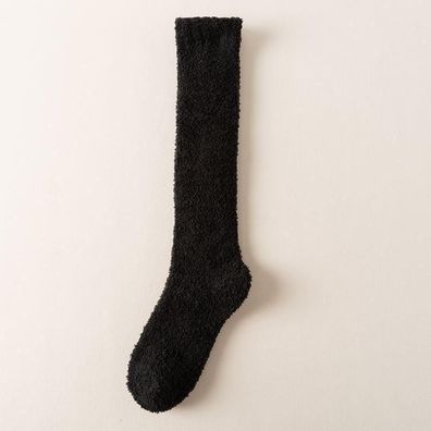 1 Paar knielange, bauschige Oberschenkel-Thermosocken für Damen