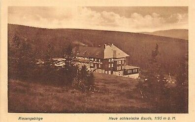 Riesengebirge Neue schlesische Baude 1195 m ü. M. Postkarte AK