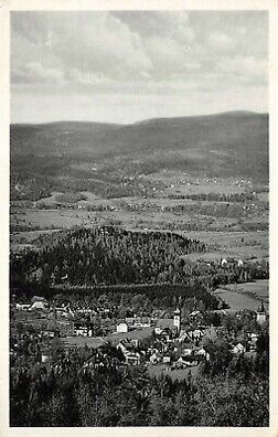 Riesengebirge Ausblick von der Teichmannsbaude auf Krummhübel Postkarte AK 1936