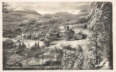 Riesengebirge Ober-Krummhübel mit Prinz-Heinrich-Baude Postkarte AK