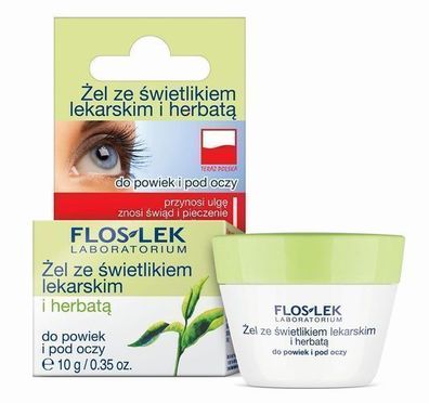 Flos-Lek Augenpflege-Gel 10g Augentrost+Grüner Tee