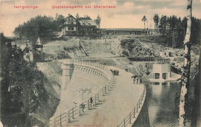 Queistalsperre bei Marklissa Isergebirge Schlesien Postkarte AK 1907