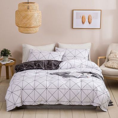 Bettwäsche Quadratisch Geometrisch Heimtextil 3 Stück Set