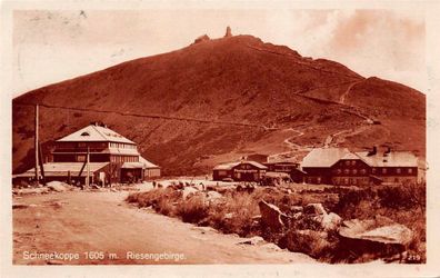 Schneekoppe 1605 m. Riesengebirge AK 1927