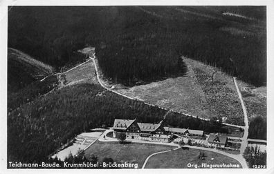 Teichmann-Baude Krummhübel-Brückenberg (Karpacz) Fliegeraufnahme AK 1940