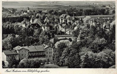 Vom Schlossberg gesehen Bad Kudowa Kudowa-Zdrój Schlesien Postkarte AK 1936