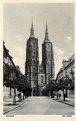 Breslau Ansicht Der Dom Schlesien Postkarte AK