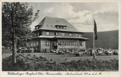 Andreasbaude im Waldenburger Bergland Reimswaldau Schlesien Postkarte AK 1943