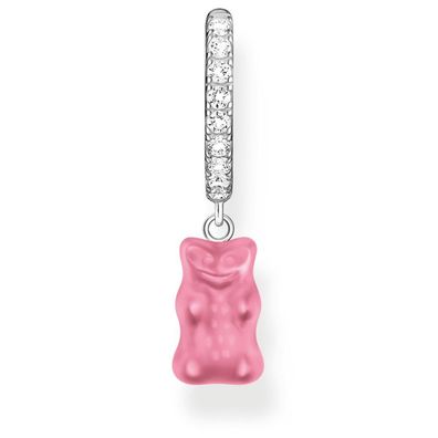 Thomas Sabo Schmuck Einzel-Creole Silber-Ohrring mit Pinkfarbenem Goldbären CR726-05