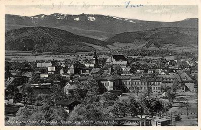 Bad Warmbrunn i. Riesengebirge Ansicht mit Schneegruben Postkarte 1940