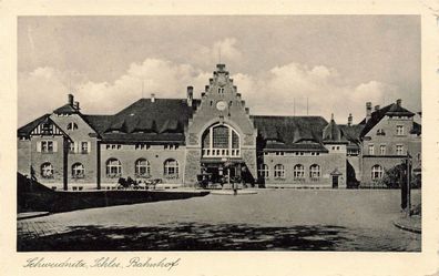 Bahnhof in Schweidnitz Swidnica Schlesien Postkarte AK 1940