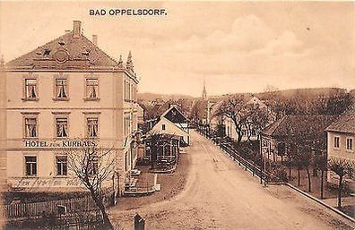 Bad Oppelsdorf / Opolno Zdrój Schlesien Hotel zum Kurhaus Strasse Postkarte 1909