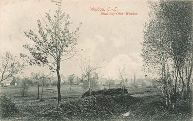 Blick auf Ober-Waldau Oberlausitz Schlesien Postkarte AK 1920