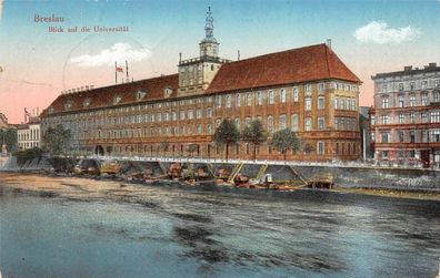 Breslau Blick auf Universität AK 1916