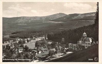 Brückenberg m. Schneekoppe Riesengebirge Postkarte AK 1933