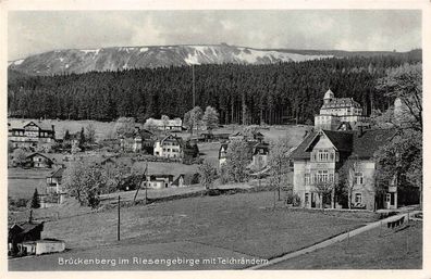 Brückenberg im Riesengebirge mit Teichrändern Postkarte 1943