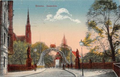 Breslau Dombrücke Postkarte 1918