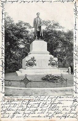 Breslau Moltke Denkmal Postkarte 1902