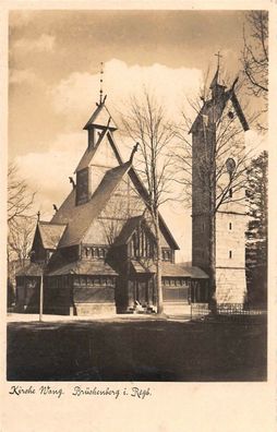 Brückenberg Karpacz Riesengebirge Kirche Wang AK 1936