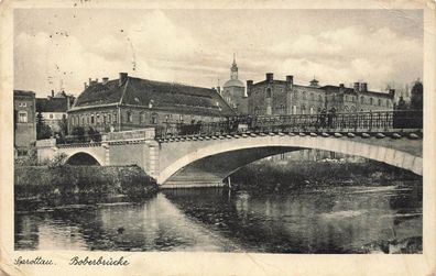 Boberbrücke in Sprottau Szprotawa Schlesien Postkarte AK 1940