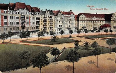 Glogau Glogów Schlesien König - Friedrich Platz Postkarte 1932