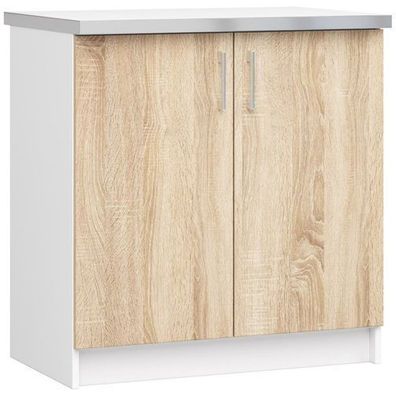 Küchenschrank AKORD LIMA modular S80 Weiß 80 cm Front Sonoma-Eiche 80x82x44,5 cm