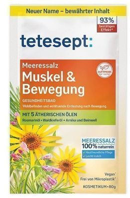 Tetesept Muskel & Bewegung Badezusatz, 80g - Entspannung und Regeneration