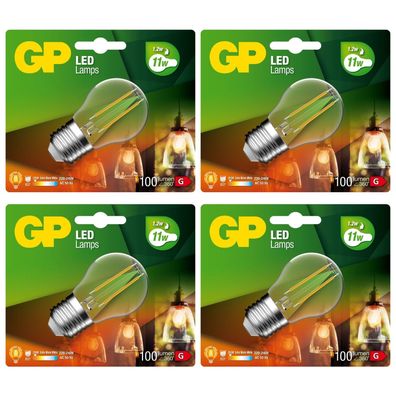 4x GP Vintage Gold LED-Lampe Filament E27 A45 1,2W 11W Globe Birne Leuchtmittel