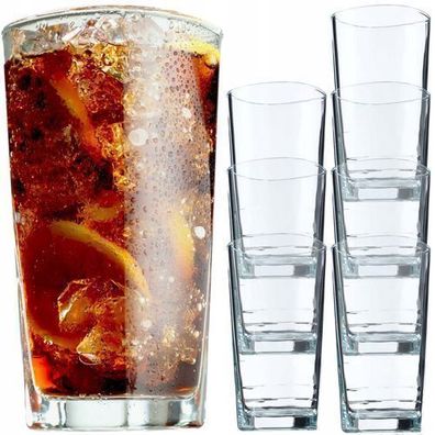 KADAX Trinkgläser, Cocktailgläser aus robustem Glas 8 x 350ml