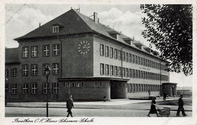 Hans-Schemm-Schule in Beuthen O.S. Schlesien Postkarte AK