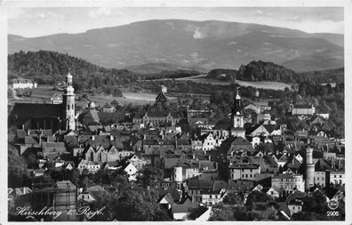 Hirschberg / Jelenia Góra Schlesien Blick vom Hausberg Fotokarte 1935