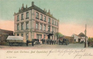 Hotel zum Curhaus in Bad Oppelsdorf Schlesien Postkarte AK 1903