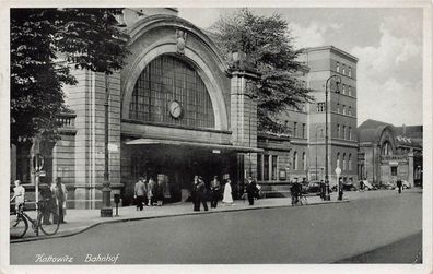 Kattowitz (Katowice) Bahnhof Feldpostkarte AK