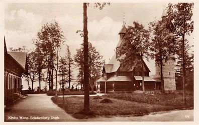 Kirche Wang Brückenberg Riesengebirge Postkarte 1933