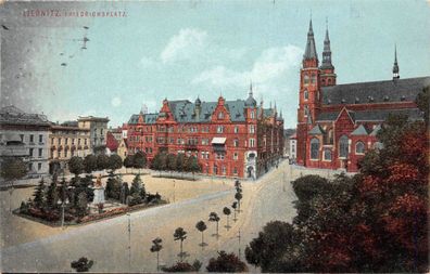 Liegnitz Schlesien Friedrichplatz Postkarte 1911