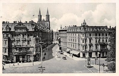 Liegnitz (Legnica) Breslauerplatz Niederschlesien Postkarte AK 1935