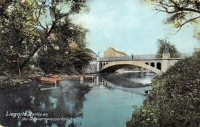 Liegnitz (Legnica) Partie an der Schwarzwasserbrücke Postkarte AK 1909