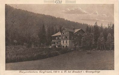 Margarethenheim Bergfrieden bei Arnsdorf i. Riesengebirge Postkarte AK 1933