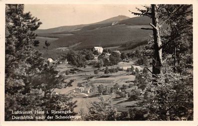 Luftkurort Hain i. Riesengeb. Durchblick nach der Schneekoppe Postkarte AK 1937