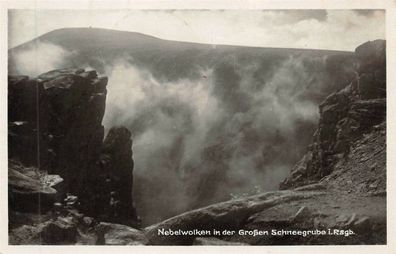 Nebelwolken in der Großen Schneegrube i. Rsgb. Postkarte AK 1934