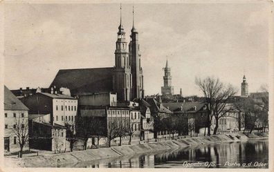 Oppeln O./S. (Opole) Partie a. d. Oder Postkarte AK