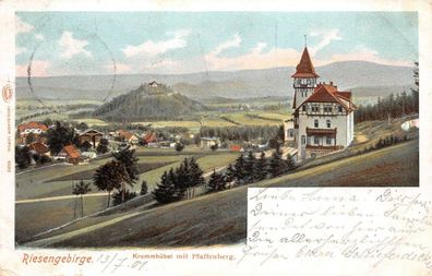 Riesengebirge Krummhübel mit Pfaffenberg AK 1901